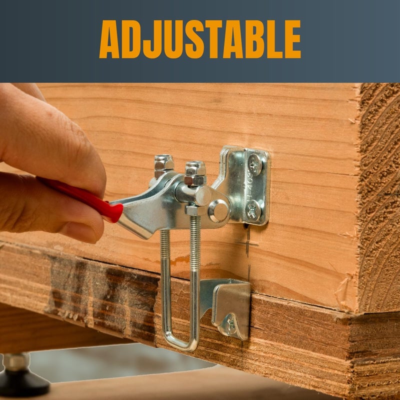 POWERTEC مشبك قابل للتبديل، سعة تحمل 400 رطل، قفل U قابل للتعديل 323 مع مقبض يد مضاد للانزلاق لأدوات النجارة والتركيبات، حاملة إطارات، صندوق أدوات، خزانة (20310-P2)، 2 قطعة، عبوة من 1 - Image 2